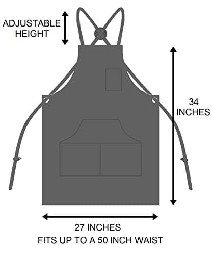 Hudson Durable Goods Professional Grade Chef Apron for Kitchen, BBQ, and Grill - 100% Cotton, Adjustable Crossback Apron for Men and Women with Large Pockets for Tools - Black 7