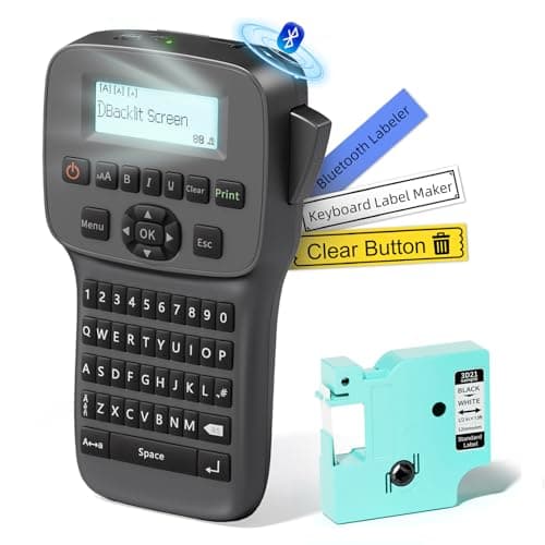 EazeID Label Maker Machine with-Tape, Industrial Handheld Label Maker Waterproof-Labels, Rechargeable Heat Shrink Label Maker, Bluetooth Wire Cable Labeling Machine for Home Office Warehouse, LM1600