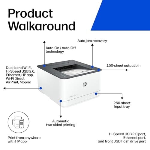 HP Laserjet Pro 3001dw Wireless Black & White Printer, Best-for-Office (3G65OF) 5