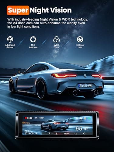 Affver 4K Dash Cam Front and Rear, Built-in 5G WiFi GPS, 64GB Card Included, 3.59'' IPS Screen Dash Camera for Cars, Dual Dashcam with G-Sensor, Loop Recording, WDR, Night Vision, 24H Parking Monitor 7