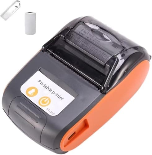 is NOT Compatible with iPhone iOS/IPAD/MAC,ONLY FIT Android/Windows,Bluetooth Thermal Receipt Printer 58mm,Wireless Portable mini Pocket Bill Ticket pos Printer for Small Business,（Orange Color)