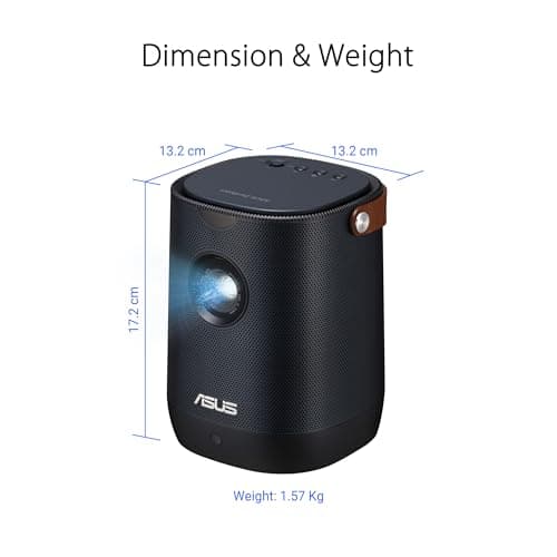 ASUS ZenBeam L2 Portable Projector 1080P Full HD, Smart Projector 960 LED Lumens, Small Outdoor Projector with Wifi, 10W Bluetooth Speaker and Android TV Box, Wireless Projector 3.5H Built-In Battery 10