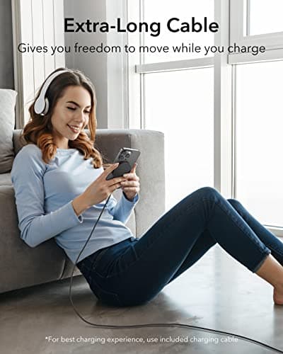 ESR for Magsafe Charger with Kickstand, iPhone Wireless Charger, Charging Pad for iPhone 16/15/14/13/12, AirPods 4/3/Pro/Pro 2, Galaxy S25 Strong Magnetic Charger Pad with 5 ft Removable Cable,Black 6