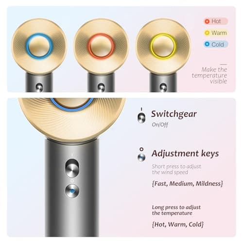 Brushless Powerful Hair Dryer, 1600W 110,000 RPM Fast Drying High Speed Blow Dryer with Negative Ion Technology, Portable Lightweight with Diffuser and Nozzle for Home Salon Travel, Grey 5