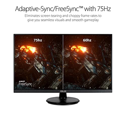 ASUS 27” 1080P Monitor (VA27DQ) - Full HD, IPS, 75Hz, Speakers, Adaptive-sync/FreeSync™, Low Blue Light, Flicker Free, VESA Mountable, Frameless, HDMI, VGA, DisplayPort, Tilt Adjustable, Black 2