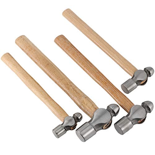 ZEONHAK 4 PCS Ball Peen Hammer, 8 OZ,16 OZ, 24 OZ, 32 OZ Ball Peen Hammer Set with Wooden Handle and Non-Slip Shock Absorbing Grip for Metal Rivetc 6