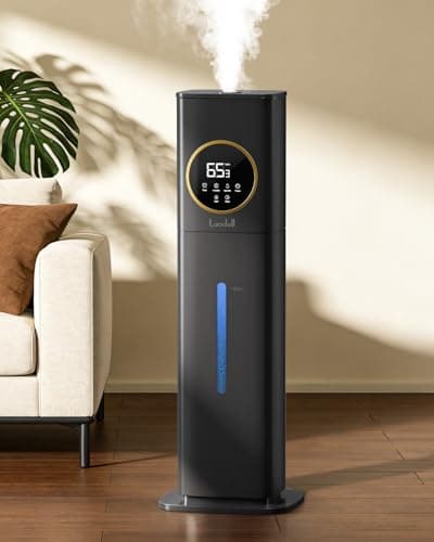 LACIDOLL Humidifiers for Bedroom, 2.1Gal/8L Humidifier large room with Essential Oil Diffuser, Top Fill Whole House Cool Mist Humidifiers for Plants Baby Kids Adults(Black)