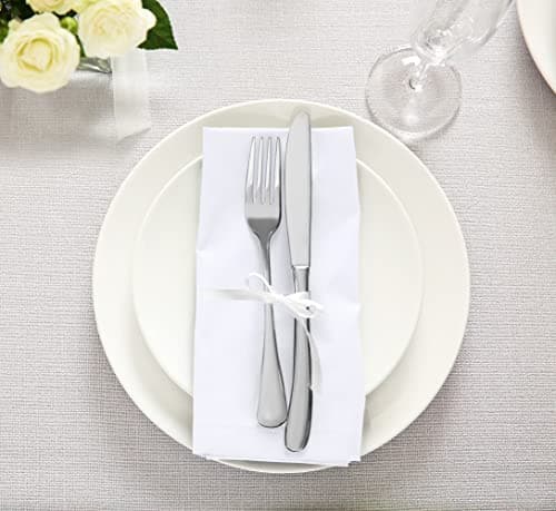 Utopia Kitchen White Cloth Napkins [12 Pack, 18x18 Inch] Absorbent Cotton Blend Washable and Reusable for Dinner, Restaurant, Lunch, Wedding and Hotel 6