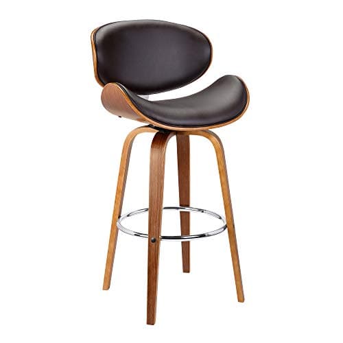Armen Living Solvang Mid-Century Swivel Counter Height Barstool, 26"