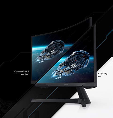 Samsung 32” Odyssey G5 Gaming Monitor, WQHD (2560x1440), 144Hz, Curved, 1ms, HDMI, Display Port, AMD FreeSync Premium, HDR10, LC32G55TQWNXZA, Black 9