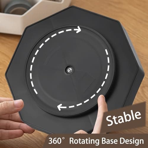 GGIANTGO Pencil Pen Holder for Desk, 9 Slots 360 Degree Rotating Desk Organizer, Cute Pen Organizers Stationery Supplies for Office Home & Art Supply (Black) 5