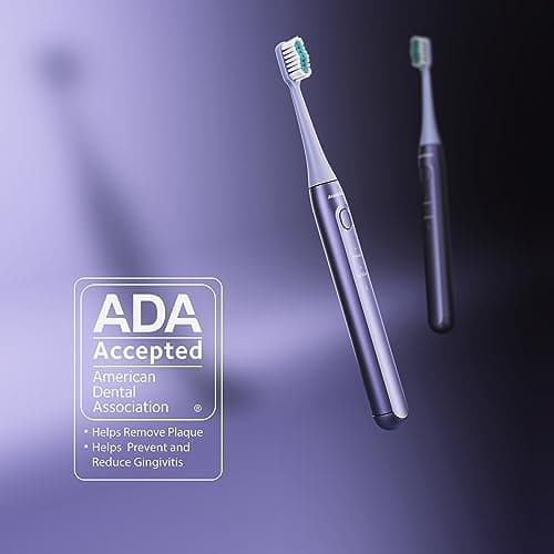 Aquasonic Icon ADA-Accepted Rechargeable Toothbrush | Magnetic Holder & Slim Travel Case | 2 Brushing Modes & Smart Timers | Gentle Micro-Vibrations (Lilac) 6