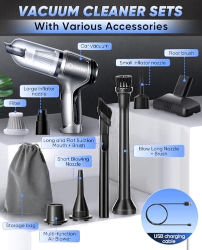 Saker Car Vacuum Portable Cordless Handheld Car Vacuum 15000PA High Power with Brushless Motor and Blower for Cars,Office,Home Cleaning HL107B 8