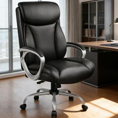 COMHOMA Big and Tall Office Chair 400LBS Ergonomic Gaming Chair with Adjustable Lumbar Support Footrest Breathable Hybrid Design for Home Office 150°Reclining High Back Executive Chair for Home Office