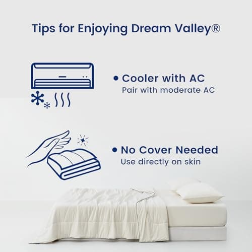 Dream Valley® Outlast® Deepsleep Cooling Comforter, Full/Queen Size, NASA-Grade Space Technology Cooling Blanket for Hot Sleepers Night Sweats, Q-Max > 0.45 Aerocool™ Breathable, Ivory, 90"x90" 6