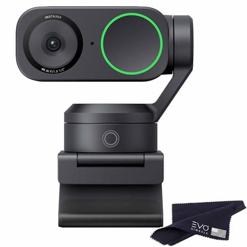 Insta360 Link 2-PTZ 4K Webcam with 1/2" Sensor, AI Tracking, Gesture Control, HDR, Noise-Canceling Mic, Webcam for Laptop, Live Streaming, Gaming