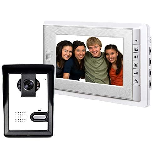 AMOCAM Wired Video Intercom Doorbell System 7 Inches LCD Monitor Video Door Phone Kits Support Monitoring,Unlock,Dual-Way Door Intercom for Villa Apartment Home Security Systems Indoor Outdoor