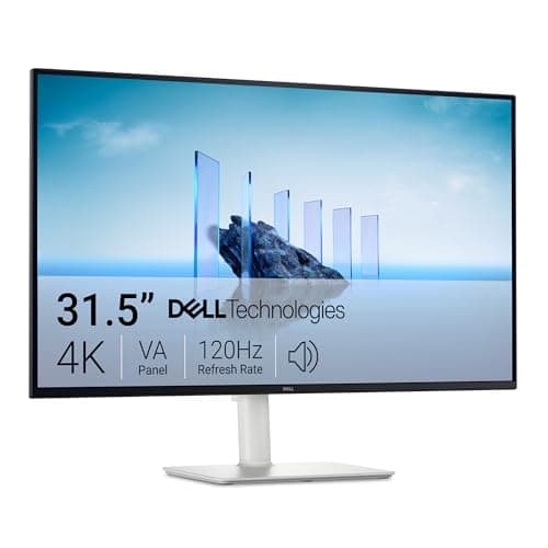 Dell 32 Plus 4K Monitor - S3225QS - 31.5-inch 4K (3840 x 2160) up to 120Hz 16:9 Display, VA Panel, AMD FreeSync Premium, 99% sRGB, 95% DCI-P3, 1500:1 Contrast Ratio,- Ash White