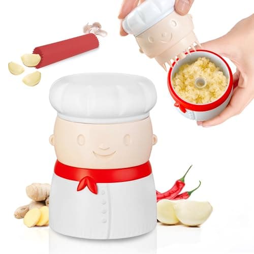 Sliq Garlic Crusher and Press, Multifunction Kitchen Gadget with Peeler, Dishwasher Safe, Easy Garlic Mincer Tool for Ginger, Herbs and Gifts