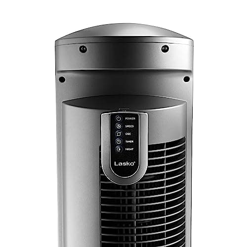 Lasko Oscillating Tower Fan with Remote, Quiet Floor Fans for Bedroom, 42", Silver T42951 11