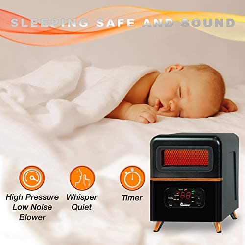 DR. INFRARED HEATER DR-978 New Upgraded Dual Heating Hybrid Portable Infrared Space Heater, 1500W with Remote 6