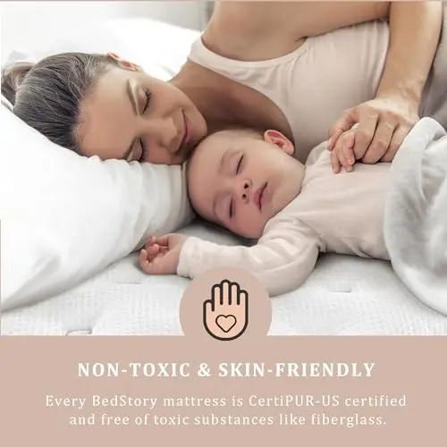 BedStory Firm Mattress Queen 12 Inch - Hybrid Mattress for Back Pain Relief - 720-Night Trial, Fiberglass-Free 5