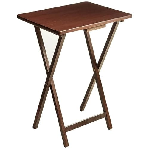 Kunimitrin Tray Table Rubber Wood Durable Couch Desk Folding Table L 19 X W 15 X H 26 for Living Room Bedroom and Kitchen