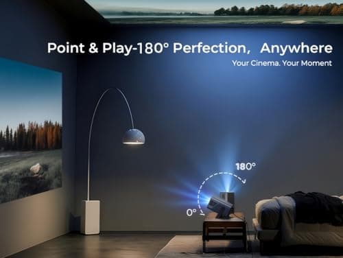 [4K Support/2000 ANSI/AI Visual Calibration] X7 Native 1080P Smart Projector with Android 14 OS,Compatible with Netflix YouTube,AI Auto Focus&Keystone,WiFi,Bluetooth,200" Display Black&Slate Gray 14