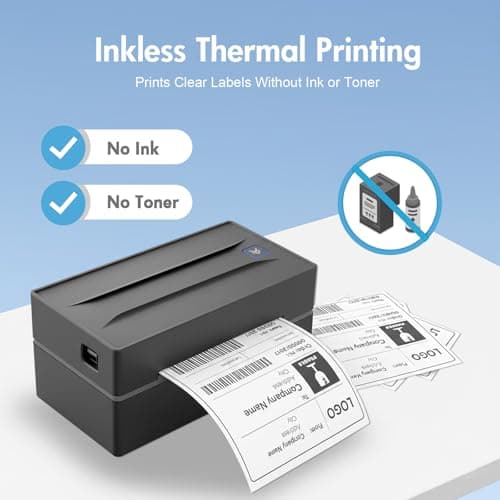 Bluetooth Thermal Shipping Label Printer: 4x6 Wireless Label Maker with Tape for Small Business - Compatible with iPhone, Android, Windows & Mac, Widely Used for USPS UPS Ebay Amazon Shopify Etsy 5