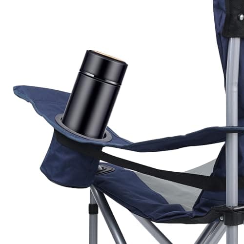 Yestomo Oversized Camping Chairs for Adults with Lumbar Support, Padded Camping Chair with Storage Pocket, Folding Chairs for Outside with Cup Holder Support to 400LBS 6