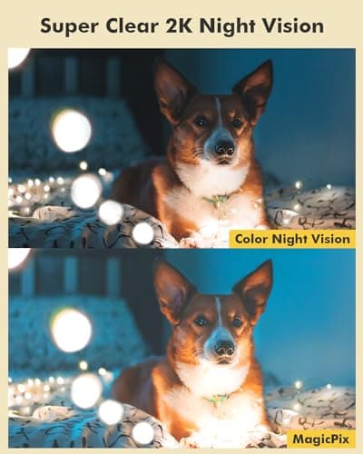 Dzees 5G/2.4G WiFi Indoor Security Camera Pet Camera No Subscription, 2K 360° WiFi Cameras, Wired Dog Pet Camera with Phone App, MagicPix Night Vision, Calls, 2-Way Audio, 24/7, Motion Tracking 5