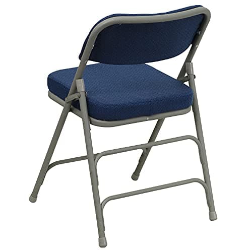 Flash Furniture Hercules Series Metal Folding Chairs with Cushioned Seat, Fabric Upholstered Event Chairs with 300-lb. Static Weight Capacity, Set of 2, Navy 7