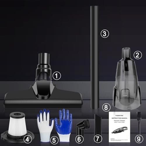 TRONYAN 120W Cordless Vacuum Cleaner Compatible with Milwaukee 18V Battery (No Battery), Handheld Vacuum for Home, Boat, Workshop, Car, Pet Hair, Furniture, Tool Only 6