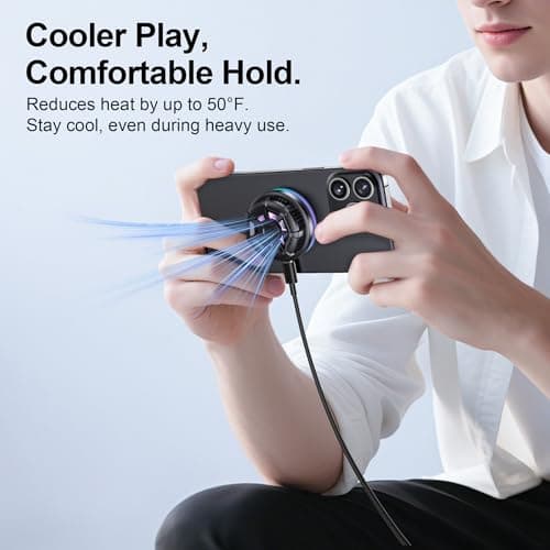Wireless Cooling Charger for MagSafe, Preocean 15W Fast Wireless Charging Pad with Built-in Fan, Phone Cooler for Gaming, Magnetic Compatible with iPhone 17/16/15/14/13/12 Series. 3