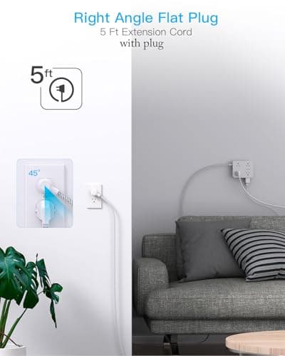 Surge Protector Power Strip - HANYCONY 8 Outlets 4 USB (2 USB C) Charging Ports, Multi Plug Outlet Extender, 5Ft Braided Extension Cord, Flat Plug Wall Mount Desk Charging Station for Home Office ETL 7