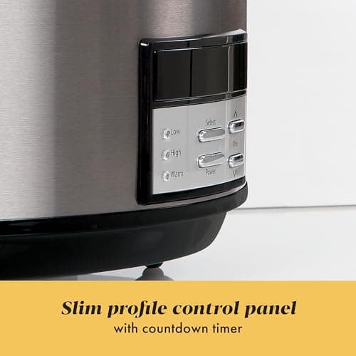 Crock-Pot Large 8-Quart Programmable Slow Cooker with Auto Warm Setting Black Stainless Steel 7