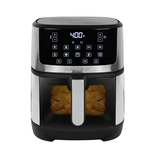 Kalorik 7-Quart Touchscreen Air Fryer with Window, Stainless Steel (FT 52329 SS)