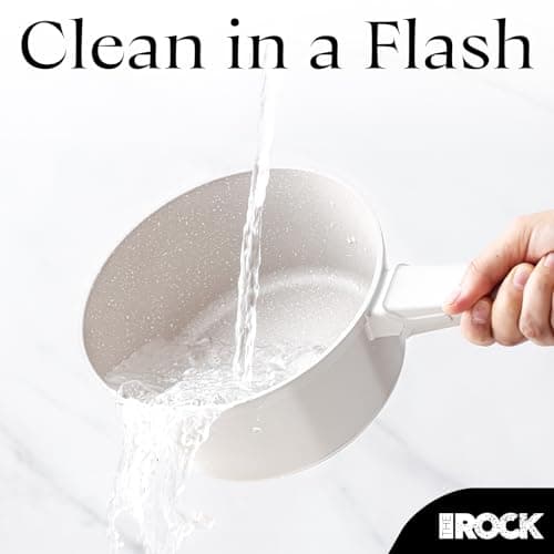 THE ROCK SOHO Ceramic Nonstick Saucepan with Lid, 1.9 Quart Non Toxic Small Pot with PPG Fusion Pro Coating–Nothing Sticks, Never Warps, Lasts Longer, Induction Compatible, PTFE, PFOA&PFAS Free, Cream 7
