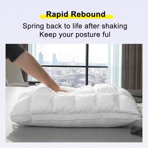 YOUR MOON Soft Pillows Queen Size for Sleeping, Support Bed Pillows, Fluffy Down Alternative Pillow, Luxury Hotel Gel Pillows for Side Sleeping (White) 6