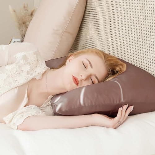 100% Pure Mulberry Silk Pillowcase for Hair and Skin, Queen Size 20”*30” Cooling Silk Pillow Case by Zipper Closure, Smooth and Soft Dual Sides Silk Pillow Cover for Women. (Coffee, Queen-1 Pcs) 7
