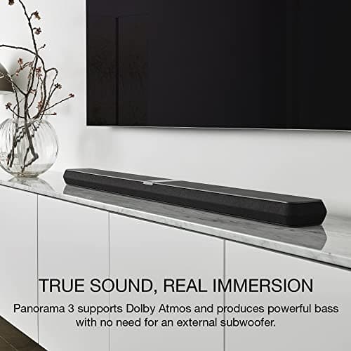 Bowers & Wilkins Panorama 3 Sound Bar with Subwoofer Built-In - 3.1.2 Channels, 13 Drivers, Dolby Atmos 3D Audio, Wireless Streaming, Alexa Built-in, AirPlay & Spotify Connect, Multiroom, Black 5