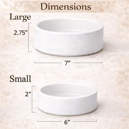 HomeBee Custom Dog Bowl | Personalized Food & Water Dish with Name | Microwave & Dishwasher Safe Ceramic Pet Feeding Bowl | Gift Idea for New Puppy Owners | White – Small 6