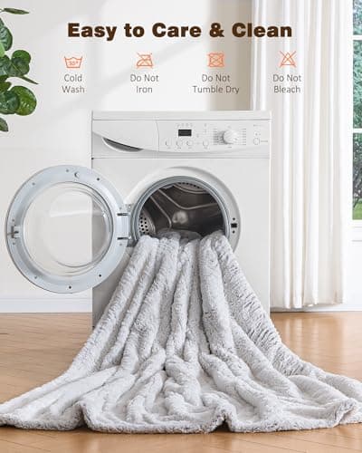 Yokimisu Electric Blanket Heated Twin 62"x84", Bed Blanket Clearance with 9 Heat Levels & 1-10H Timer, Silky Faux Fur, Fluffy Cozy Machine Washable Bedding, Gifts for Mom Dad (Brushed White) 7