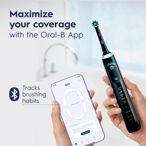 Oral-B Genius X Limited Rechargeable Electric Toothbrush with 1 Replacement Brush Head, Travel Case, Midnight Black 4