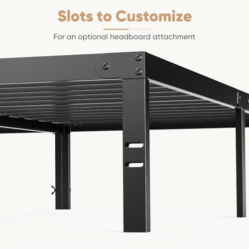 DUMOS Bed Frame - Full Size Metal Platform Bed Frames Mattress Foundation with Steel Slat Support, No Box Spring Needed, Storage Space Under Base, Easy Assembly, Black 5