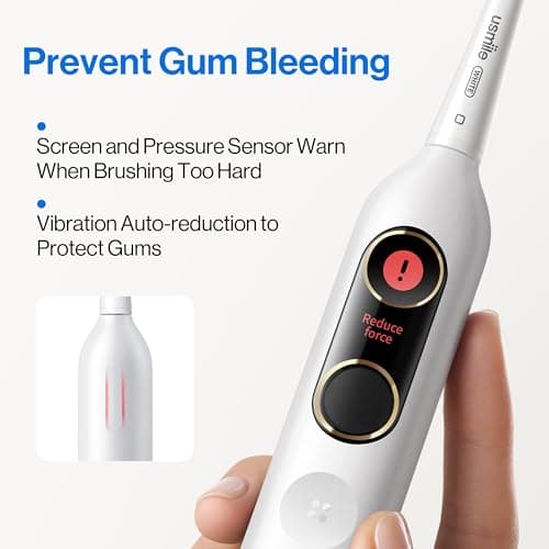 usmile Y10 PRO Rechargeable Electric Toothbrush with Smart Display, Missed Spot Detection, Pressure Sensor, 180-Day Battery Life, IPX8 Waterproof, Travel-Friendly with 2 Brush Heads 8