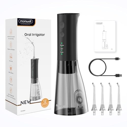 Water Flosser - Water Flossers for Teeth 3.0 Pulse Technology - Cordless Rechargeable Portable Water Flosser - 300ML Water Tank Dental Water Flosser Waterproof for Braces Home Travel (Black) 8