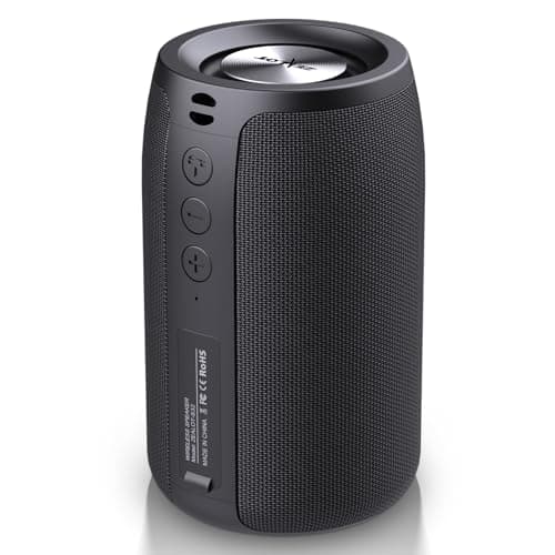 ZEALOT Portable Bluetooth Speakers, Wireless Speaker, S32 Samll Outdoor Speaker, Waterproof IPX5, Stereo Pairing/Bass/USB/MIC/TF Card/AUX for Home Outdoor Travel, Gift for Men, Kids -Black