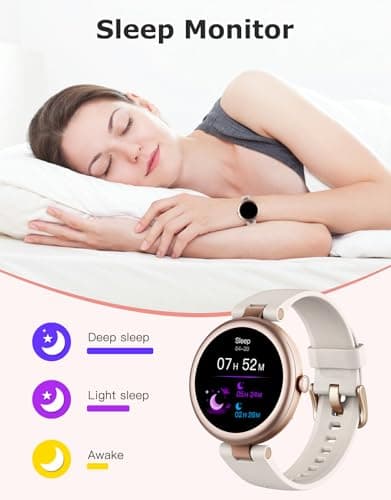 Smart Watches for Women, Round Bluetooth Call Smartwatch for iPhone Android Phones, Waterproof Fitness Tracker Watch with Heart Rate Monitor Sleep Tracker 100+Sports, Stylish Gifts for Women Starlight 6