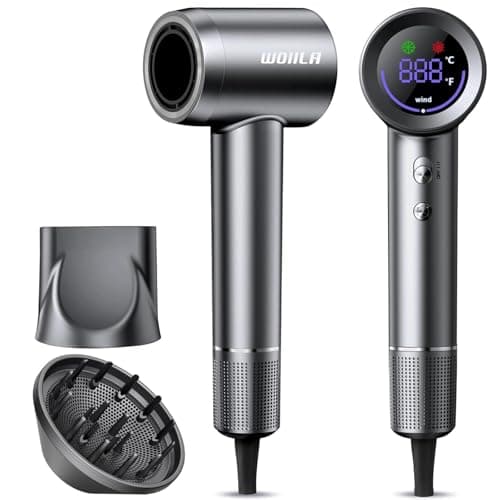 Hair Dryer,150000 RPM Professional High-Speed Blow Dryer 500 Millions Negative lonic Care Hair Dryer for Fast Drying, Low Noise Thermo-Control Hairdryer with Diffuser & Nozzle for Home Travel Salon